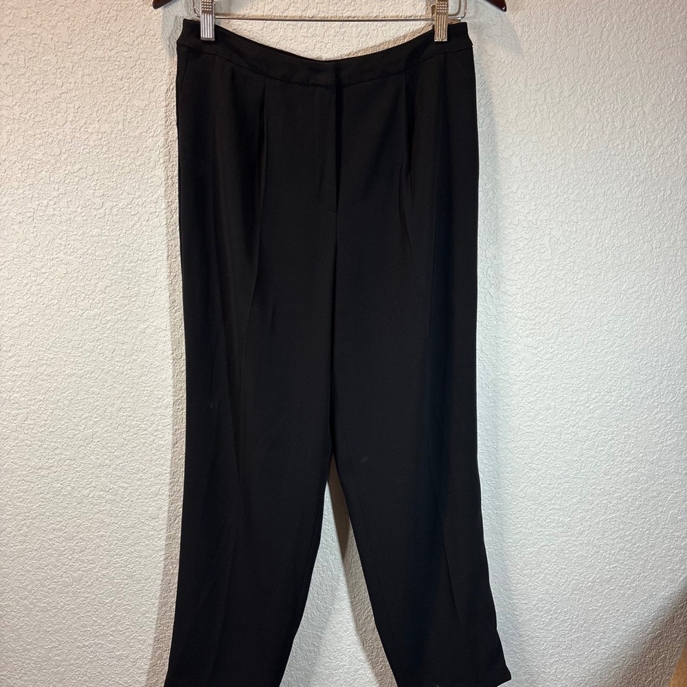 Talbots Black Dress Pants Pleated Career Office Wear Trousers Size 12